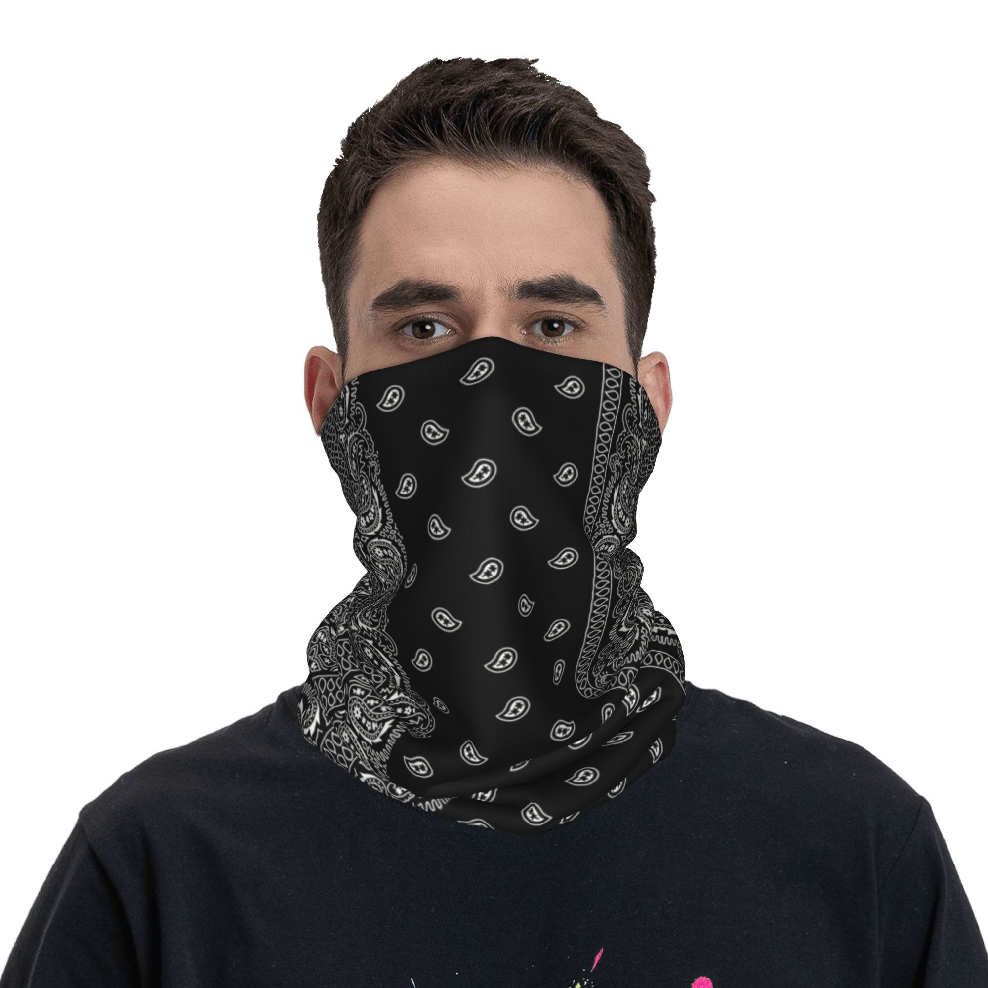 Custom Black And White Paisley - Bandana Blank White ulasan dan harga