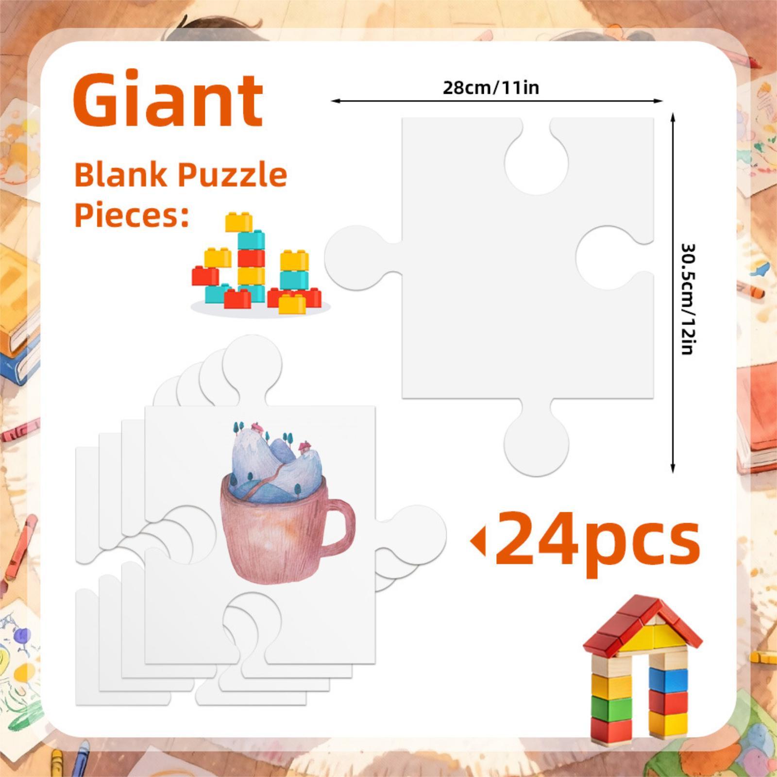 24x White Cardboard Blank Jigs - Puzzle Blank White ulasan dan harga
