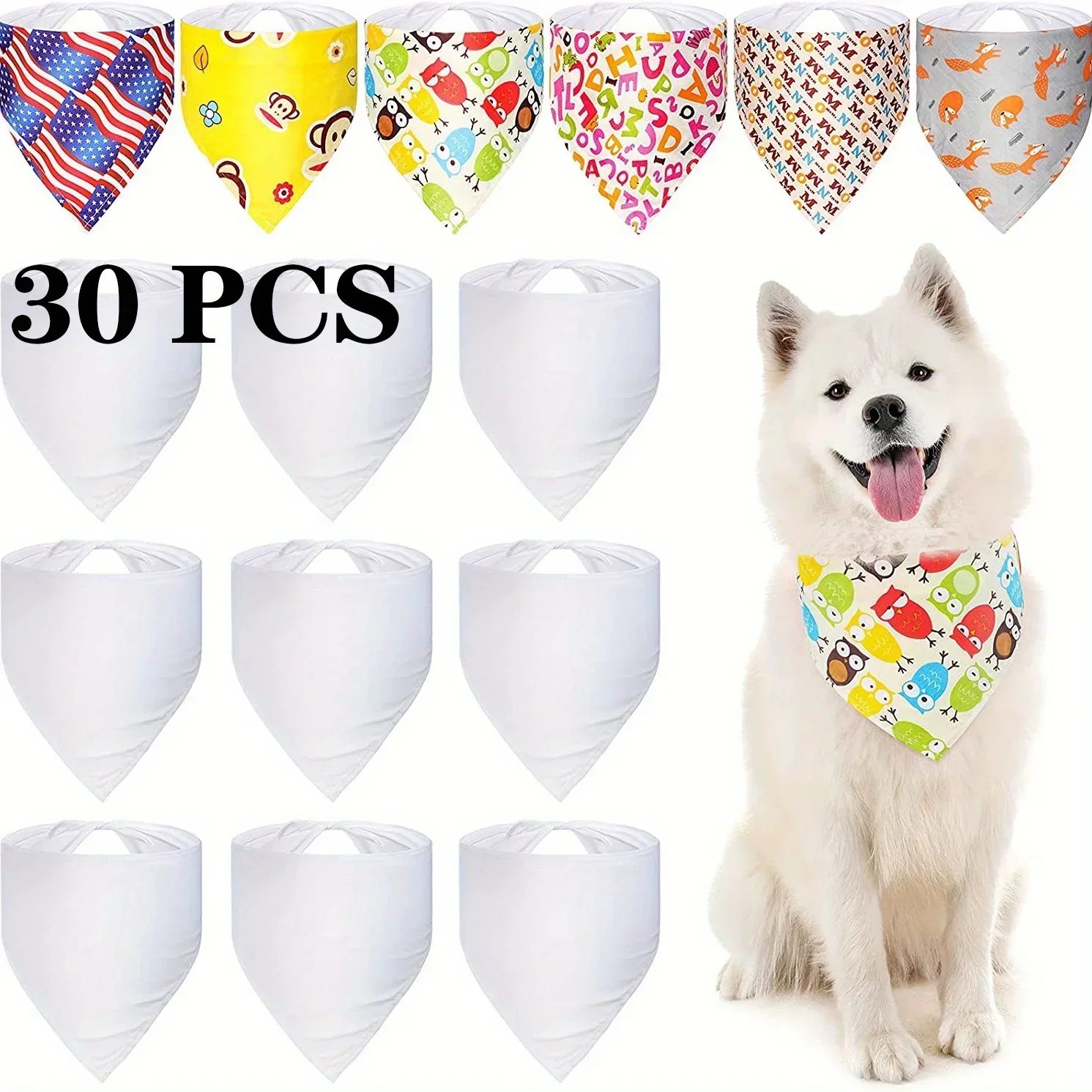 30pcs White Polyester Blank Do - Bandana Blank White ulasan dan harga