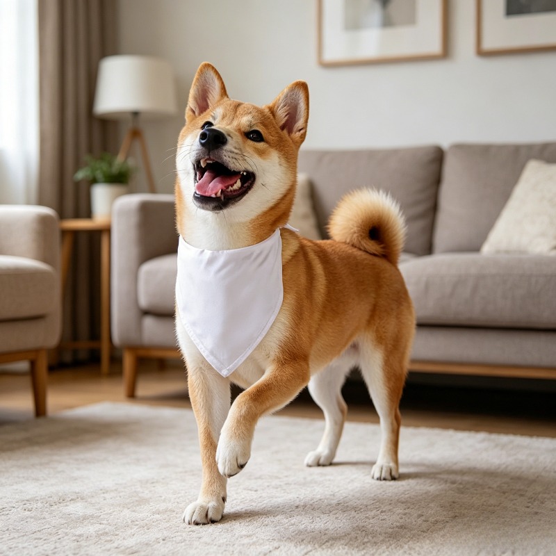 White Dog Bandana Scarf Triang - Bandana Blank White ulasan dan harga