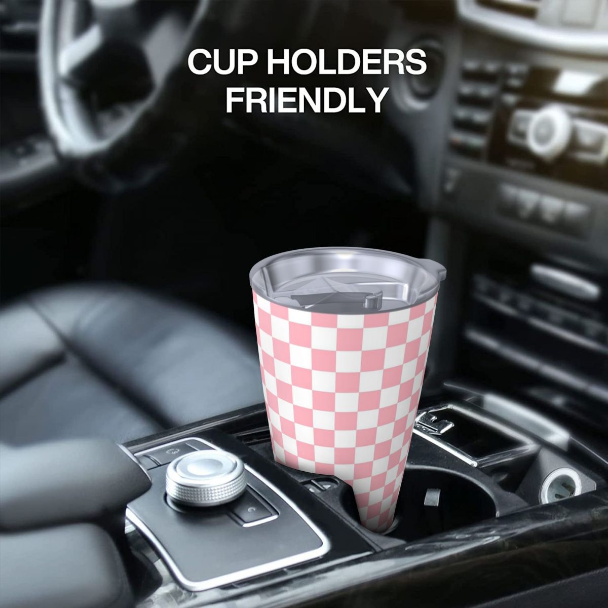Pink White Checkerboard Patter - Tumbler 20Oz White ulasan dan harga