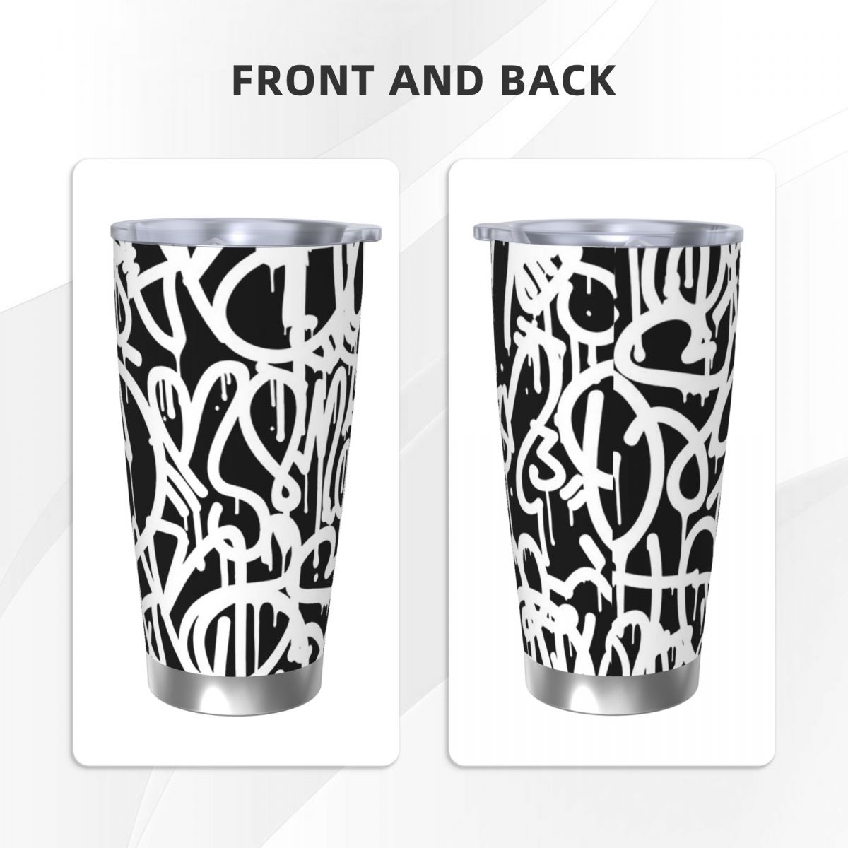 Black And White Graffiti Stain - Tumbler 20Oz White ulasan dan harga