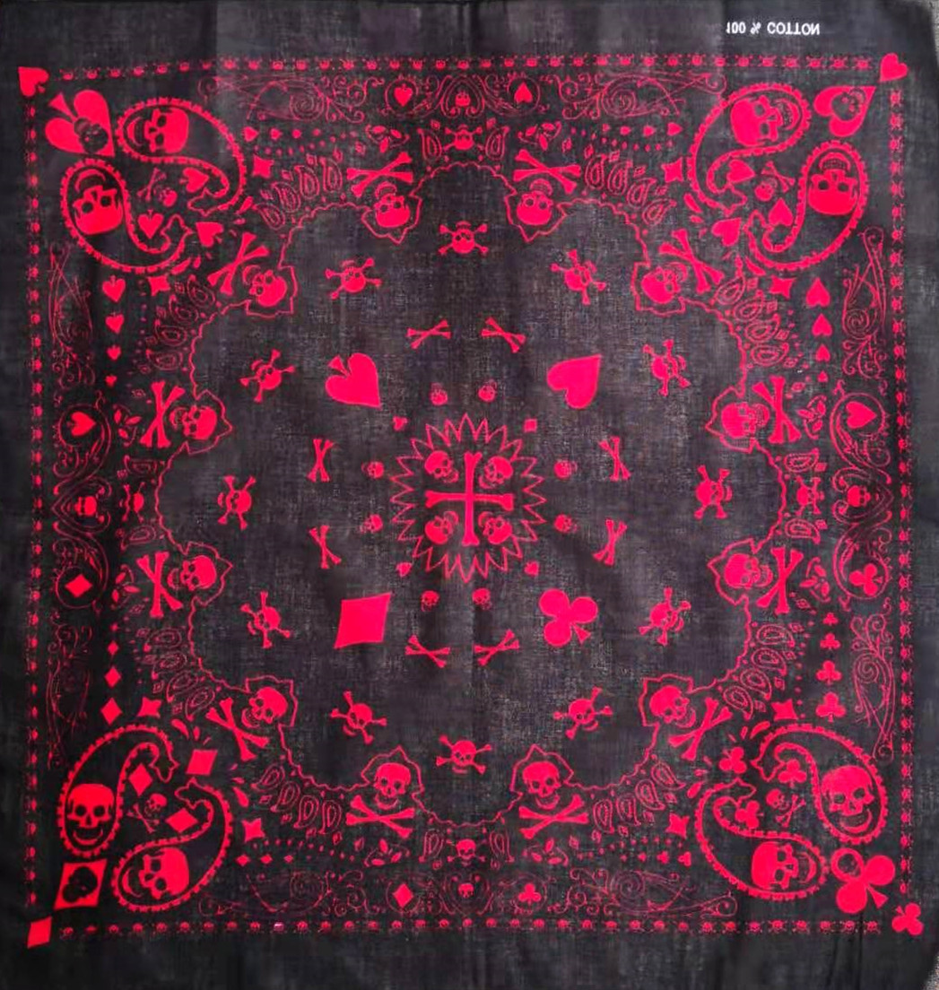 55cm White Black Red Skull Pok - Bandana Blank White ulasan dan harga