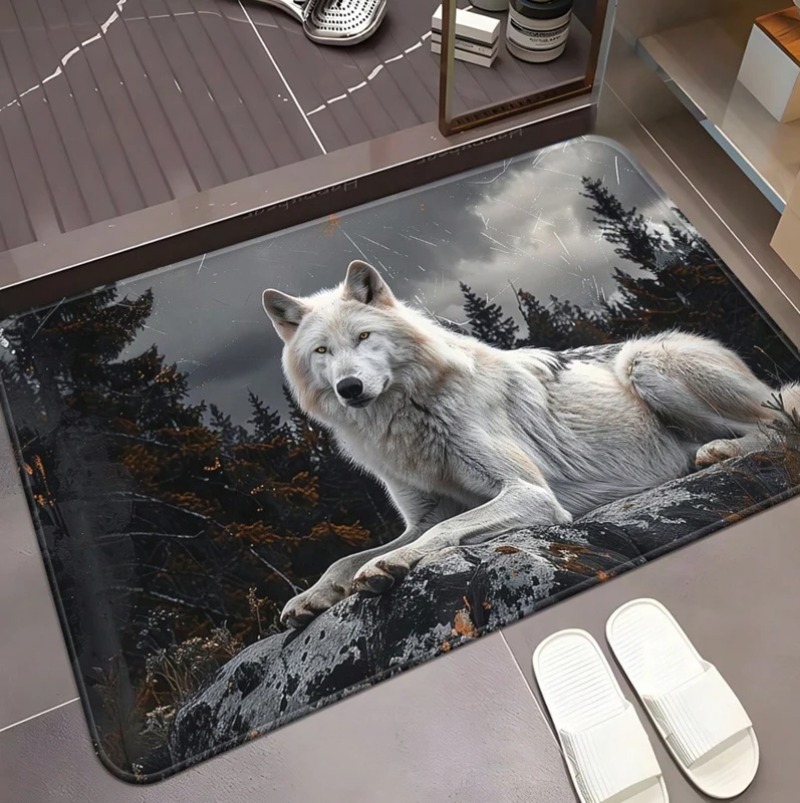 Cool White Wolf Doormat Wildli - Puzzle Blank White ulasan dan harga