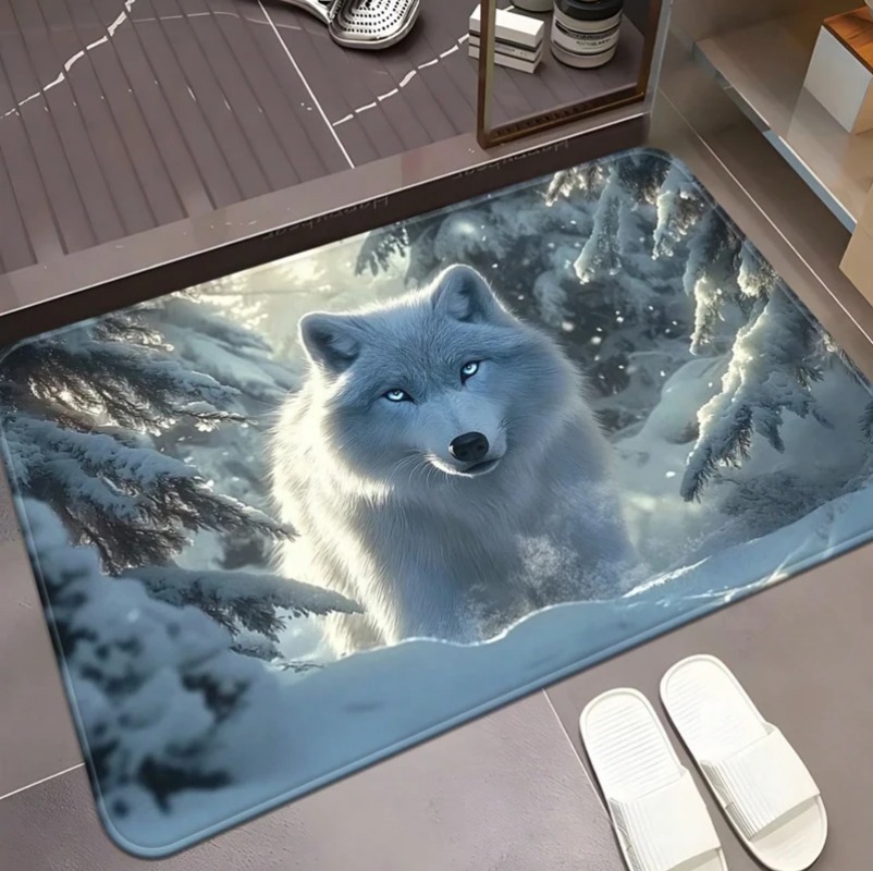 Cool White Wolf Doormat Wildli - Puzzle Blank White ulasan dan harga