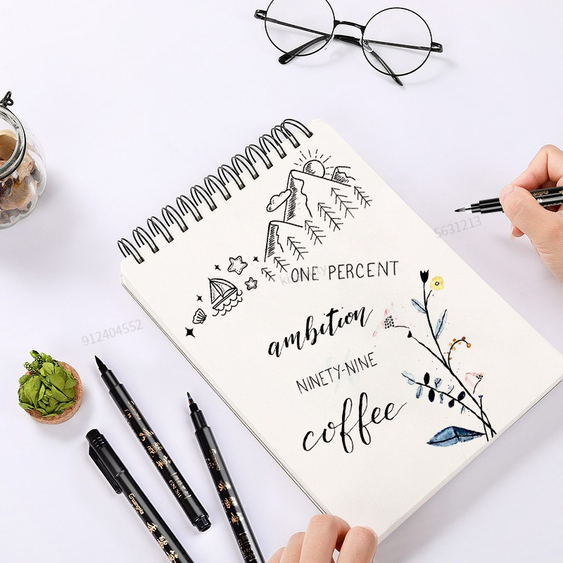 4Pcs/Set Calligraphy Pen Hand  - Copic Marker Sketch ulasan dan harga