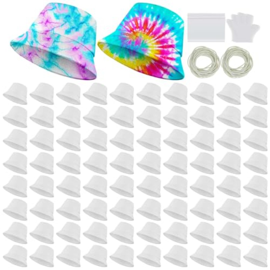 White cotton bucket hat for ti - Hat Sublimation Blank ulasan dan harga