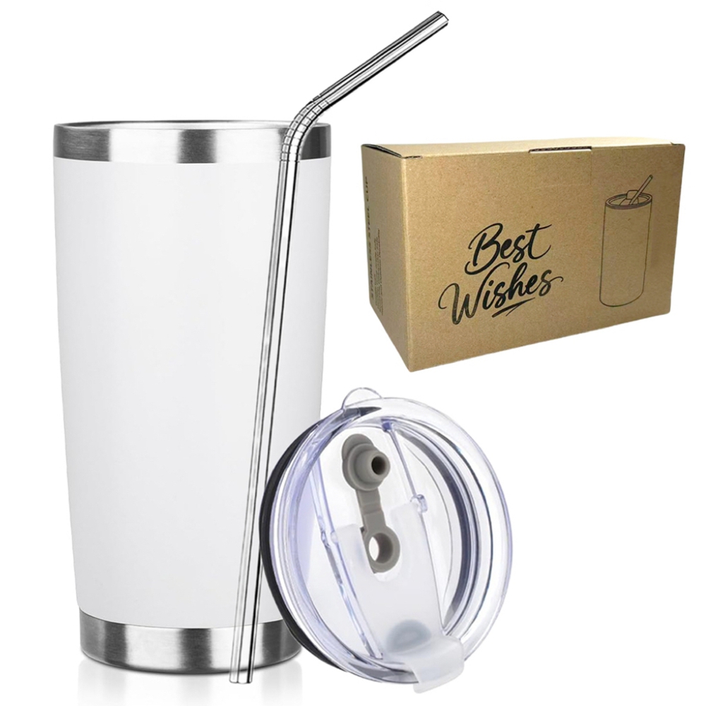 20oz Tumbler Mug with Lid and  - Tumbler 20Oz White ulasan dan harga
