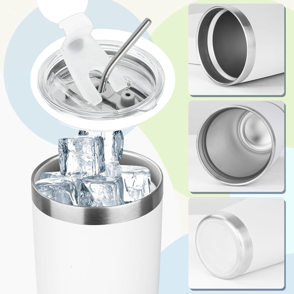 20oz Tumbler Mug with Lid and  - Tumbler 20Oz White ulasan dan harga